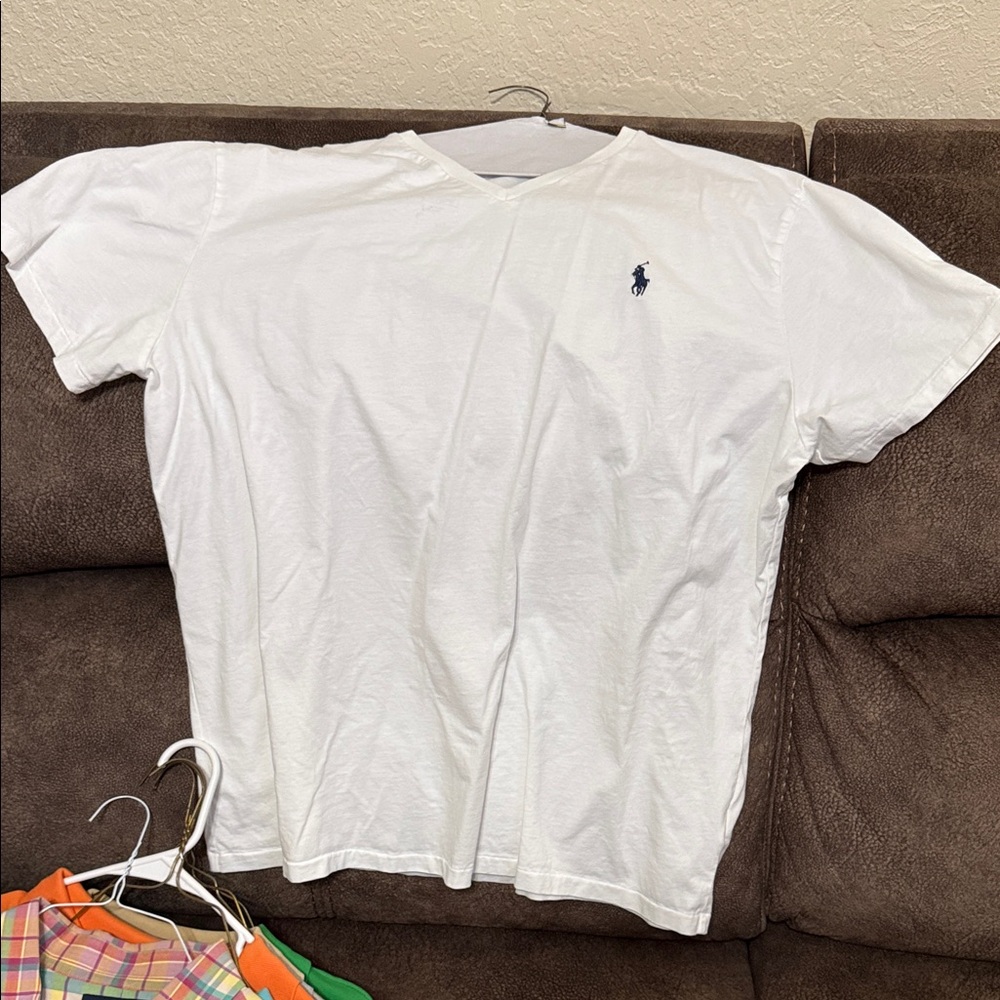 Polo by Ralph Lauren Cream V-Neck Tee